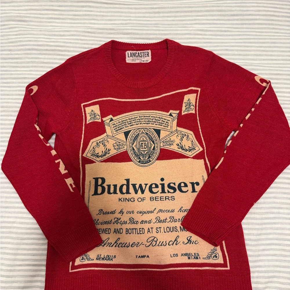 Vintage Red Budweiser Crewneck Sweater